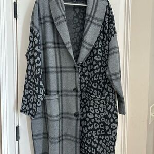 Torrid Gray and Black Patterned Sweater